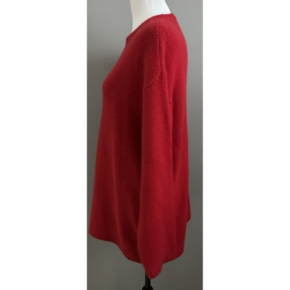 The Limited VTG Angora Lambswool Red M Chunky Knit Sweater Long Sleeve Crew Neck - Picture 2 of 5